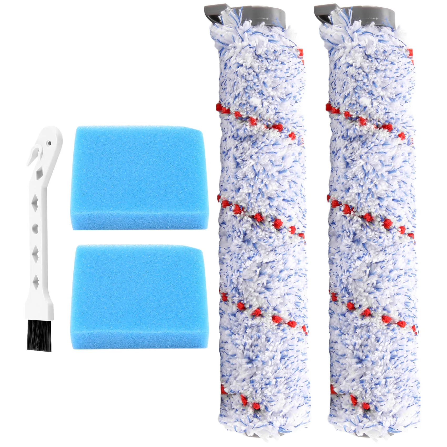 Replacement Brush Roller for IFloor Wet Dry Cordless Vacuum Cleaner, 2 Pack Roller Brush +2 Pre-Filter Foam