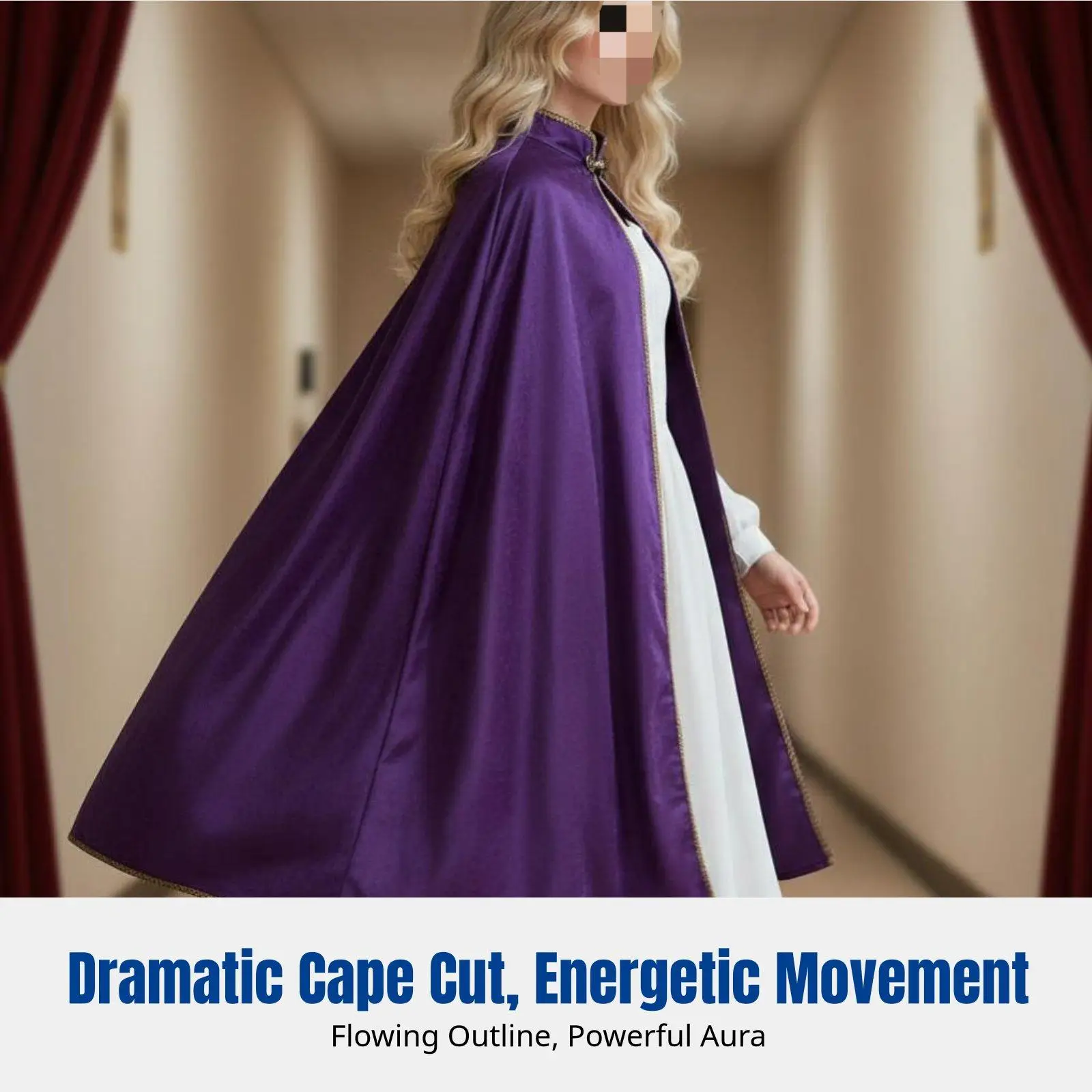 Luxurious Velvet Cape Cloak with Metal Buckle for Drama Stage Gothic Cosplay Outfit