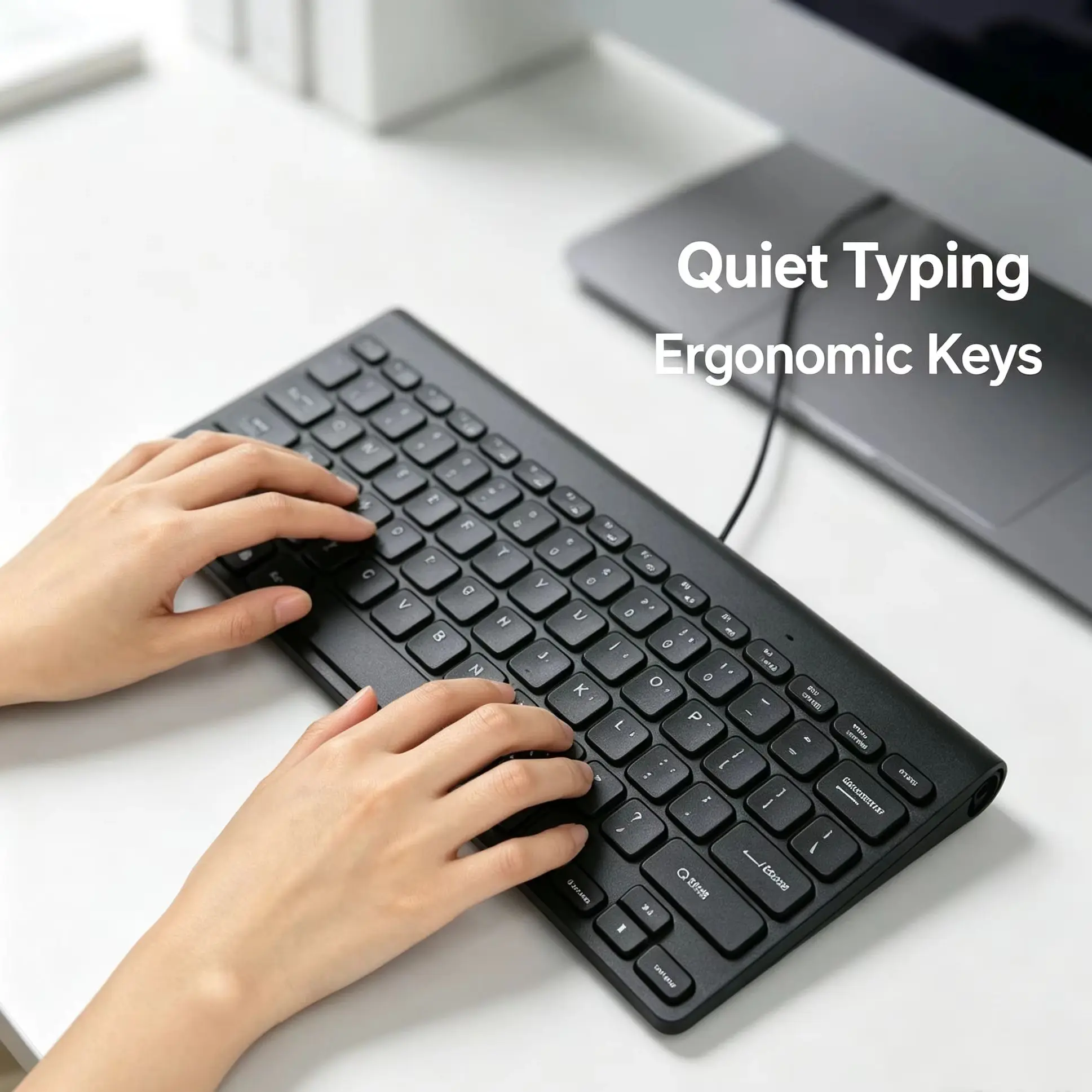 Slim USB Wired Portable Keyboard Office Stylish Lightweight Hot-Keys Mini Keyboard For iPad Samsung Xiaomi Huawei Tablets