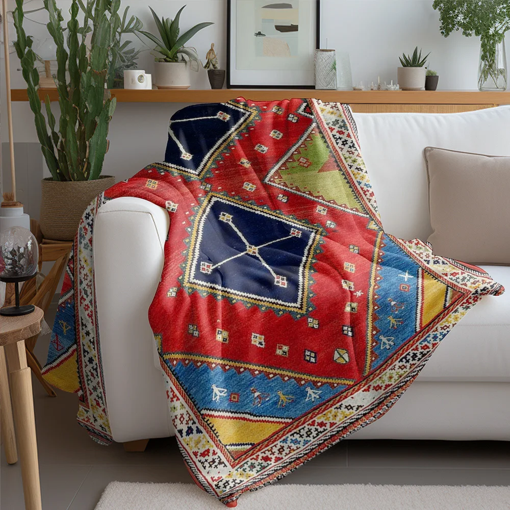 Vintage Ethnic Kilim Rug Traditional Handmade Turkish Area Rug Geometric Pattern Floor Carpet Decor