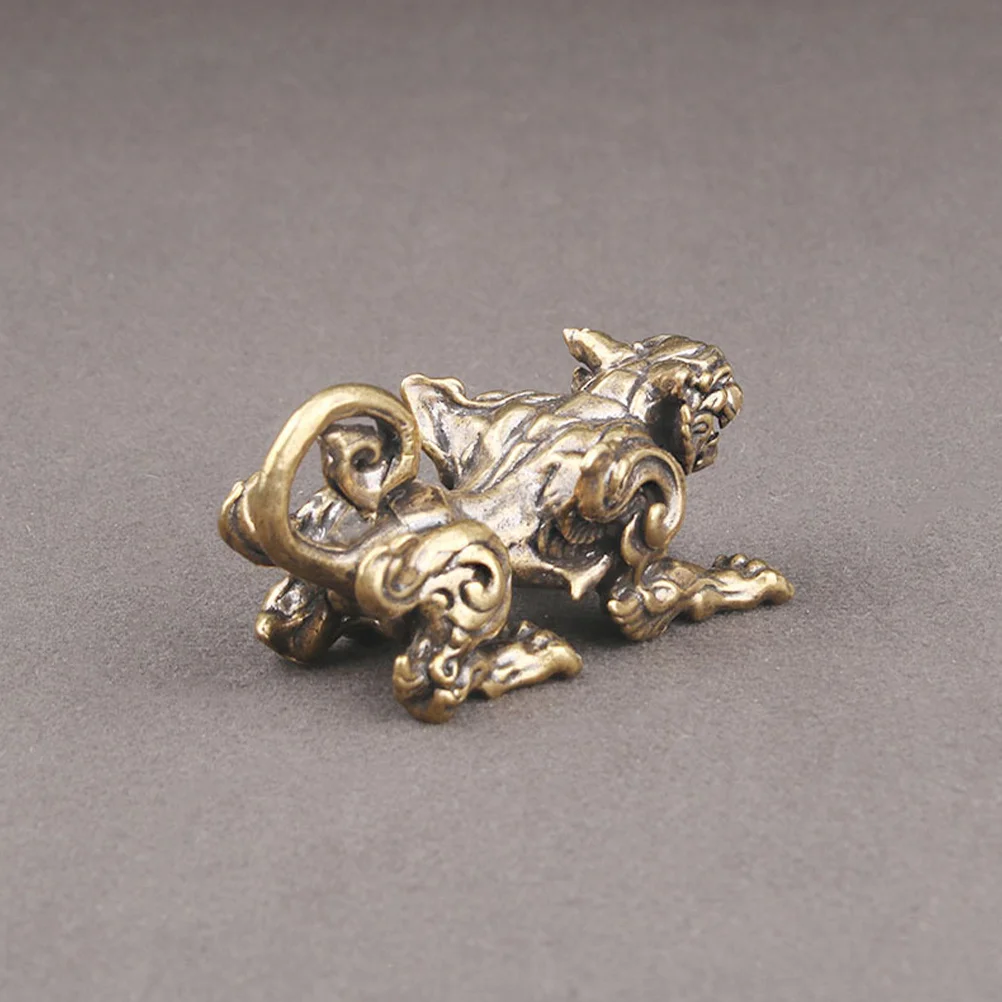 

Kylin Brass Sculpture Delicate Color Excellent Decorative Effect Desktop Ornament Party Table Decor Small Exquisite