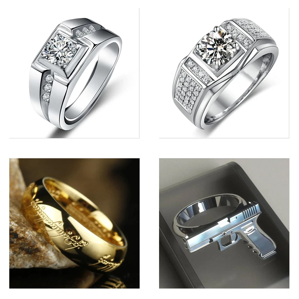 New Simple Fashion Men and Women A Variety of Mix and Match Domineering Ring Personality Creative Trend Finger Ring Accessories