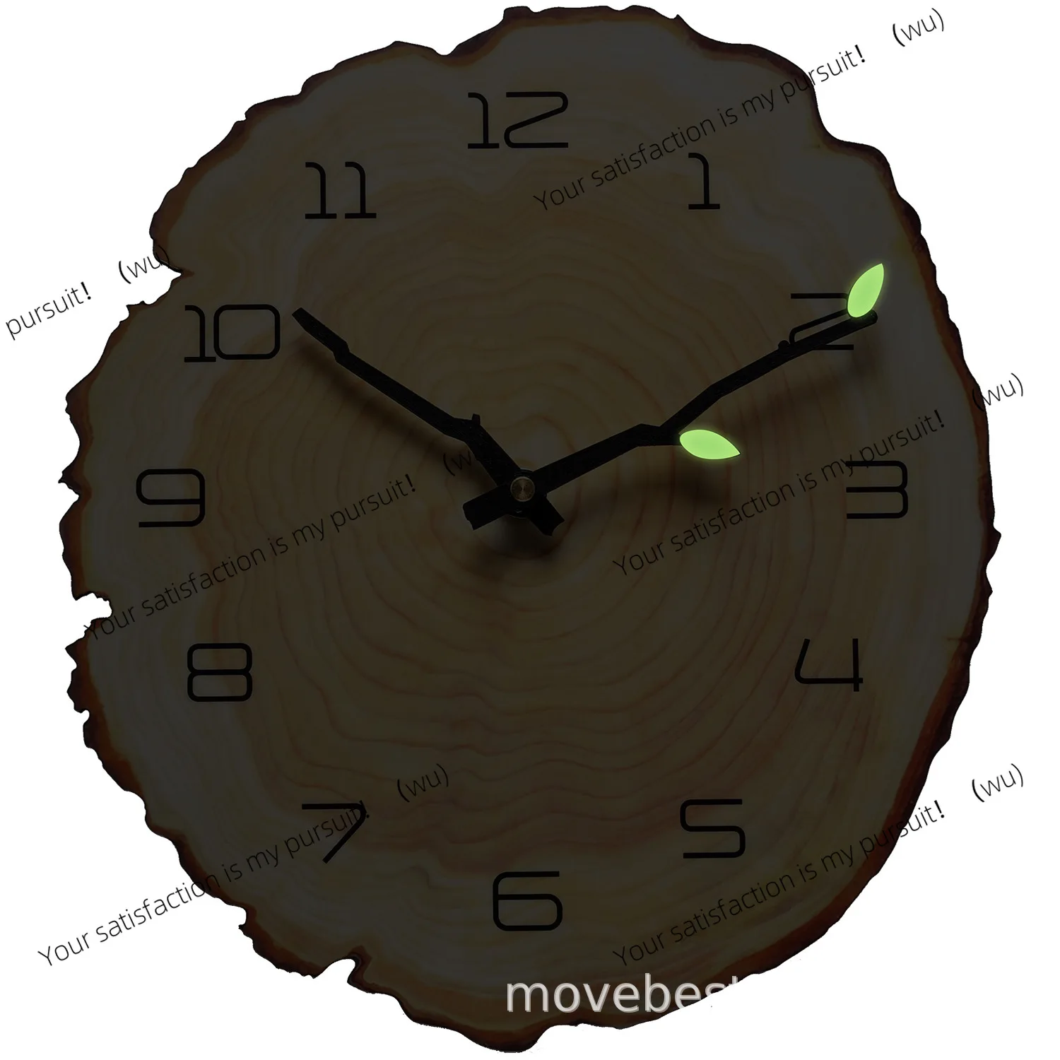 Personalized and creative clock ring shape MDF wall-mounted clock hands can be silent with luminous light