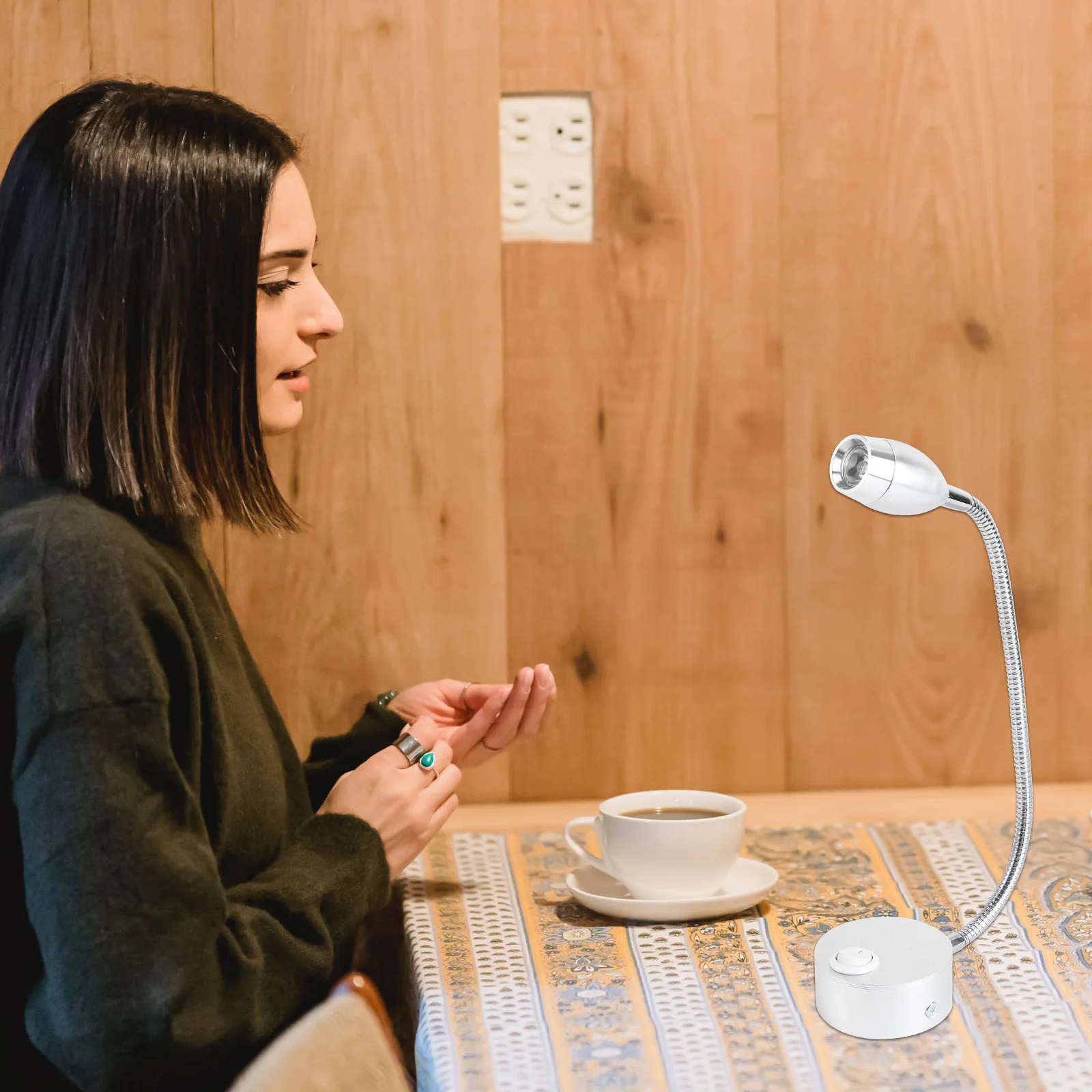 

Modern Flexible LED Wall Lamp Silver Bedside Reading Light White Light for Bedroom Hotel Office Gallery Hallway