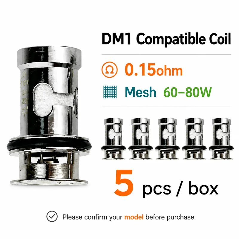 5PCS TPP DM Series Coils Variety Pack (DM1/DM2/DM3/DM4) 0.15-0.3ohm All-in-One Repair Parts Compatible with Drag 3/X Plus