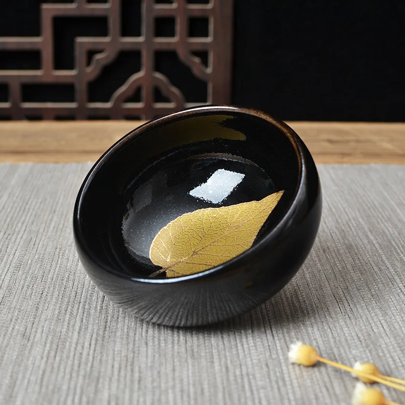 Leaf Jianzhan Ceramic Tea Kiln Change Tianmu Glaze Tasting Creative Master Single Cup Retro Cups