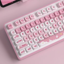 MOA-Cute Keycaps para teclado mecânico, PBT, Dye Sub, Snack Rabbit, Cherry MX Switch, Gaming, GMK67, Kit