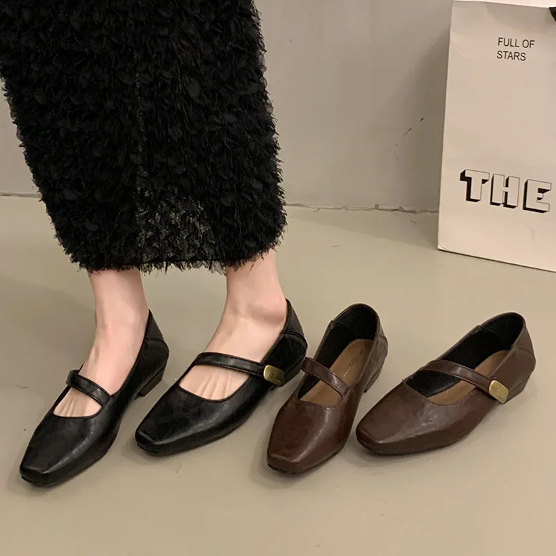 Women Ballet Shoes High-quality Women Shoes 2025 Spring New Dance Training Shoes Mules Shoe Ladies Casual Flats Mary Jane Shoe