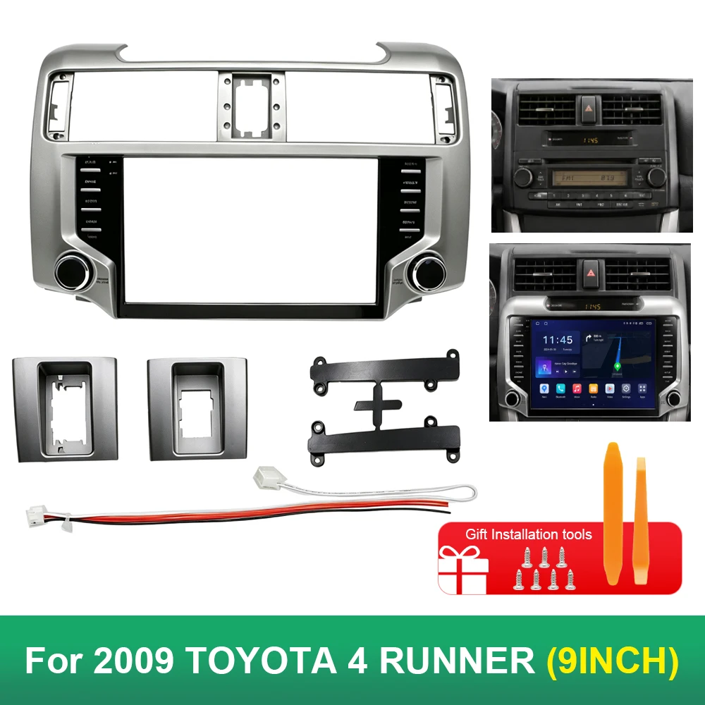 9 Inch Car Radio Fascia Frame For Toyota 4Runner 2009 Android Stereo Dashboard Panel Trim Installation Kit