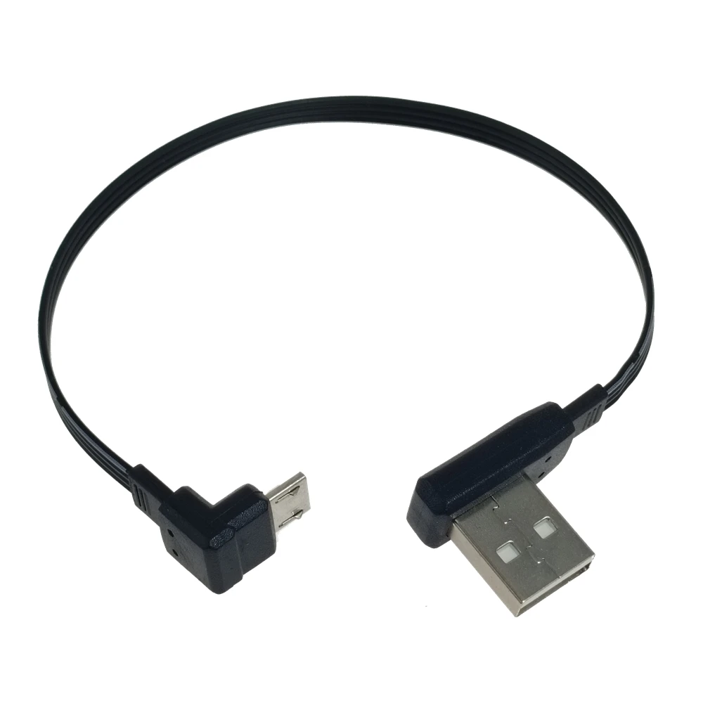 0.1M-1M 90 degree elbow micro USB data online, offline, left and right elbows V8 Android micro USB charging cable