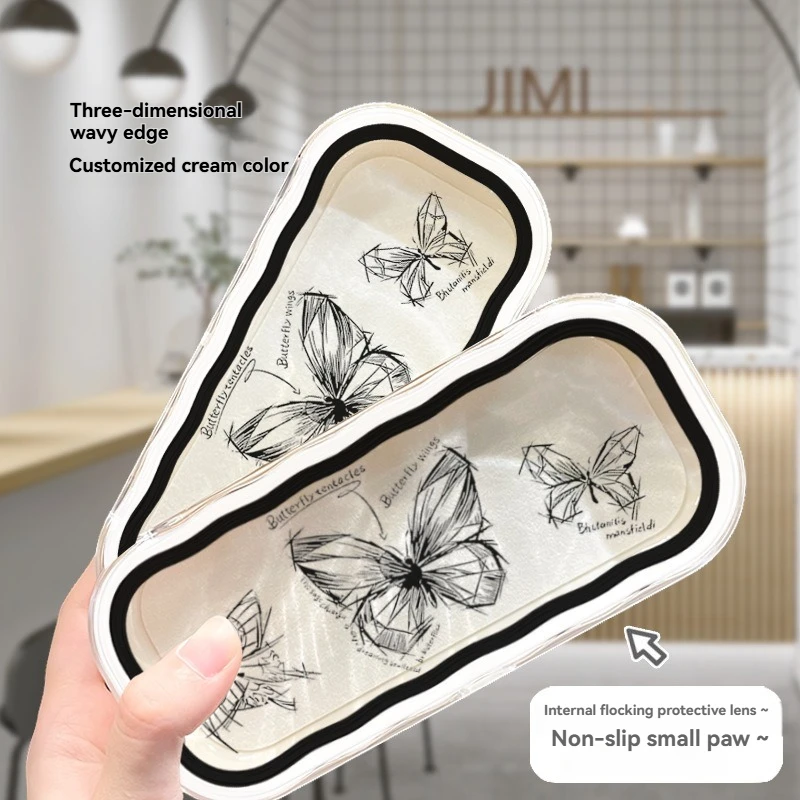 1PC Personalized Butterfly Glasses Case Portable Women's High End Anti Pressure And Anti Fall Myopia Glasses Case Sunglasses Sto