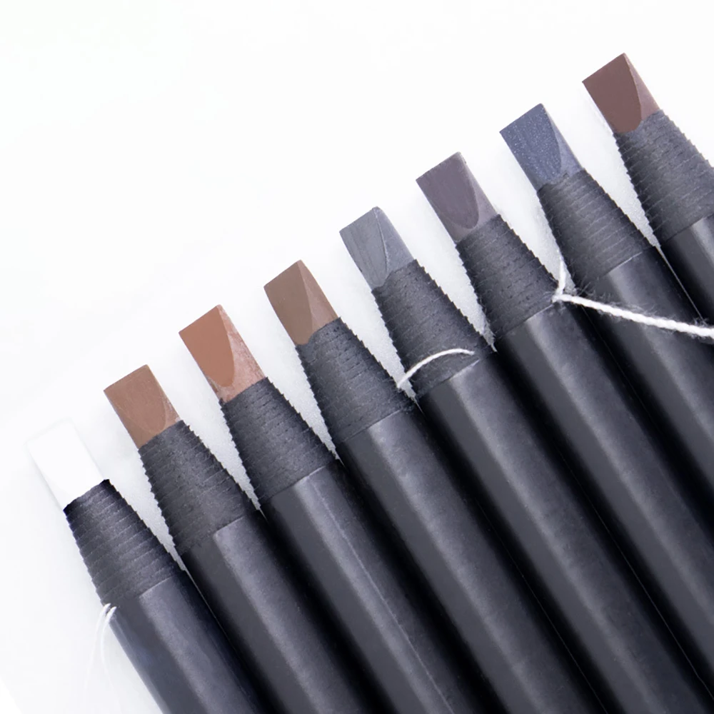 12PCS Waterproof Drawing Pencils Natural Long-Lasting Microblading Eyebrow Mapping Tools for Makeup Cosmetic Eyebrow Pencils