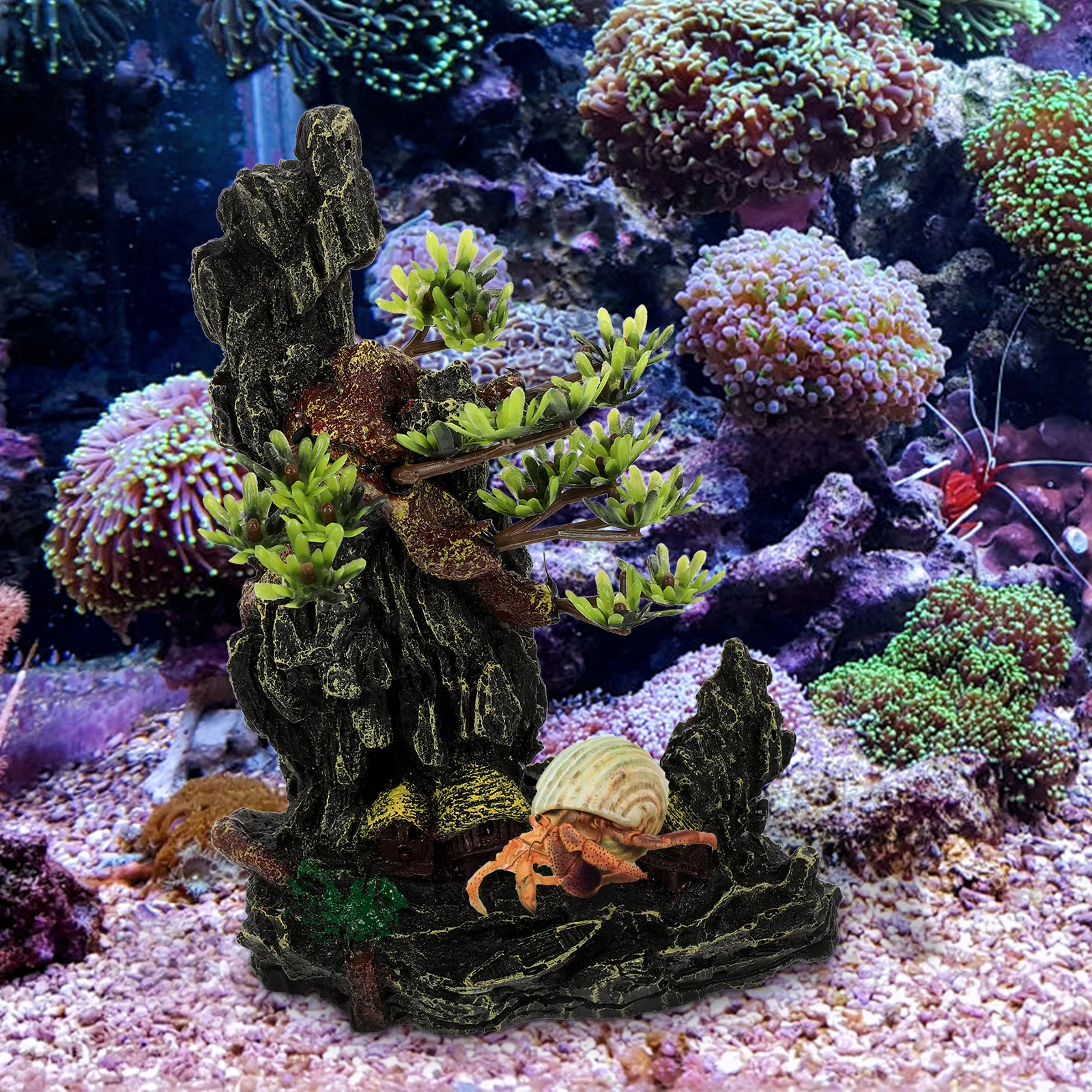 

Resin Rock Branch Fake Tree Modeling Realistic Reptile Climbing Decor For Terrarium Lizard Snake Tank Accessories