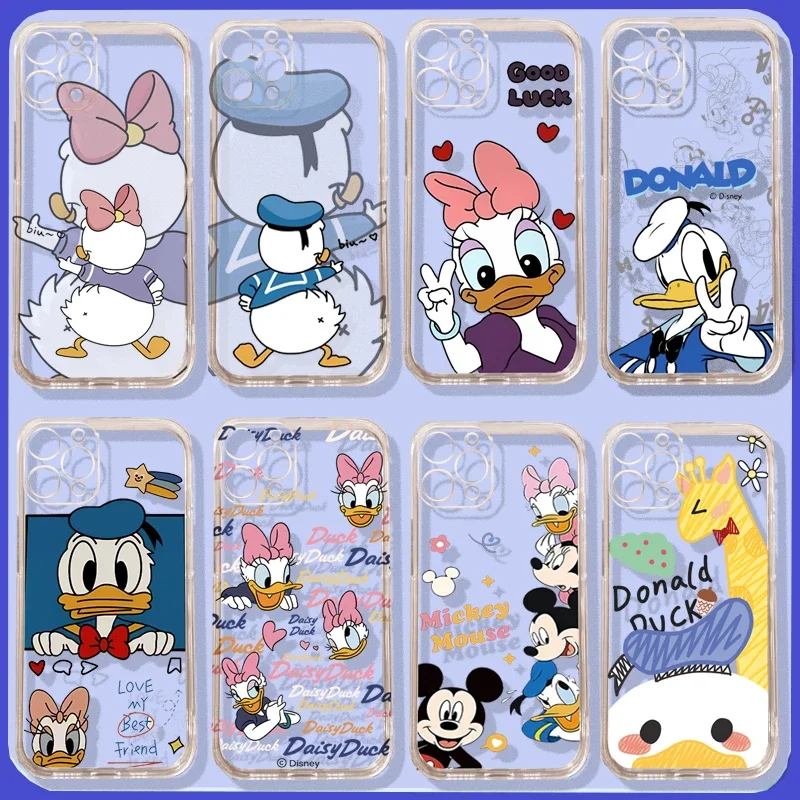 couple donald Duck Case For Redmi Note 14 4G 13 Pro 5G Plus 12 8 11 10 Pro Max 12S 11S 10S 9S cover Disney Cute