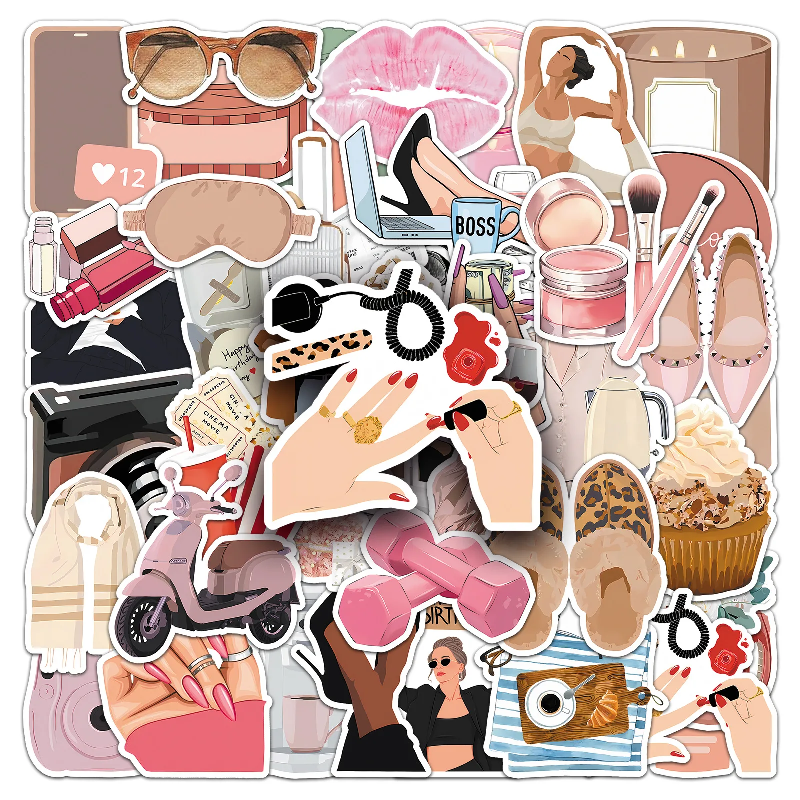 

50/100PCS Urban Girl Stickers Fashion Waterproof Decoration DIY Luggage Phone Guitar Stickers
