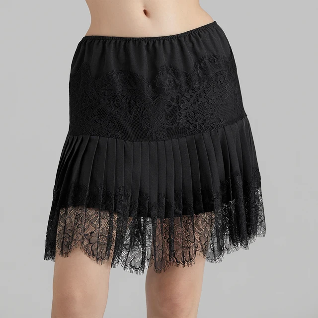 Combhasaki Womens Y2K Vintage Chic Floral Lace Patchwork Elastic Low Waist Estetyczne krótkie mini plisowane spódnice o linii A Streetwear