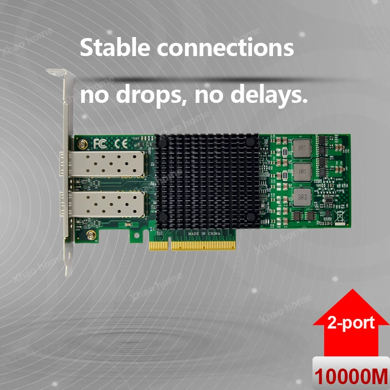 For Broadcom BCM57810 Dual-Port 10G SFP+ PCIe 3.0 x8 Server Network Card 10G/5G/2.5G/1G Fiber NIC Supports SR/LR Optical Modules