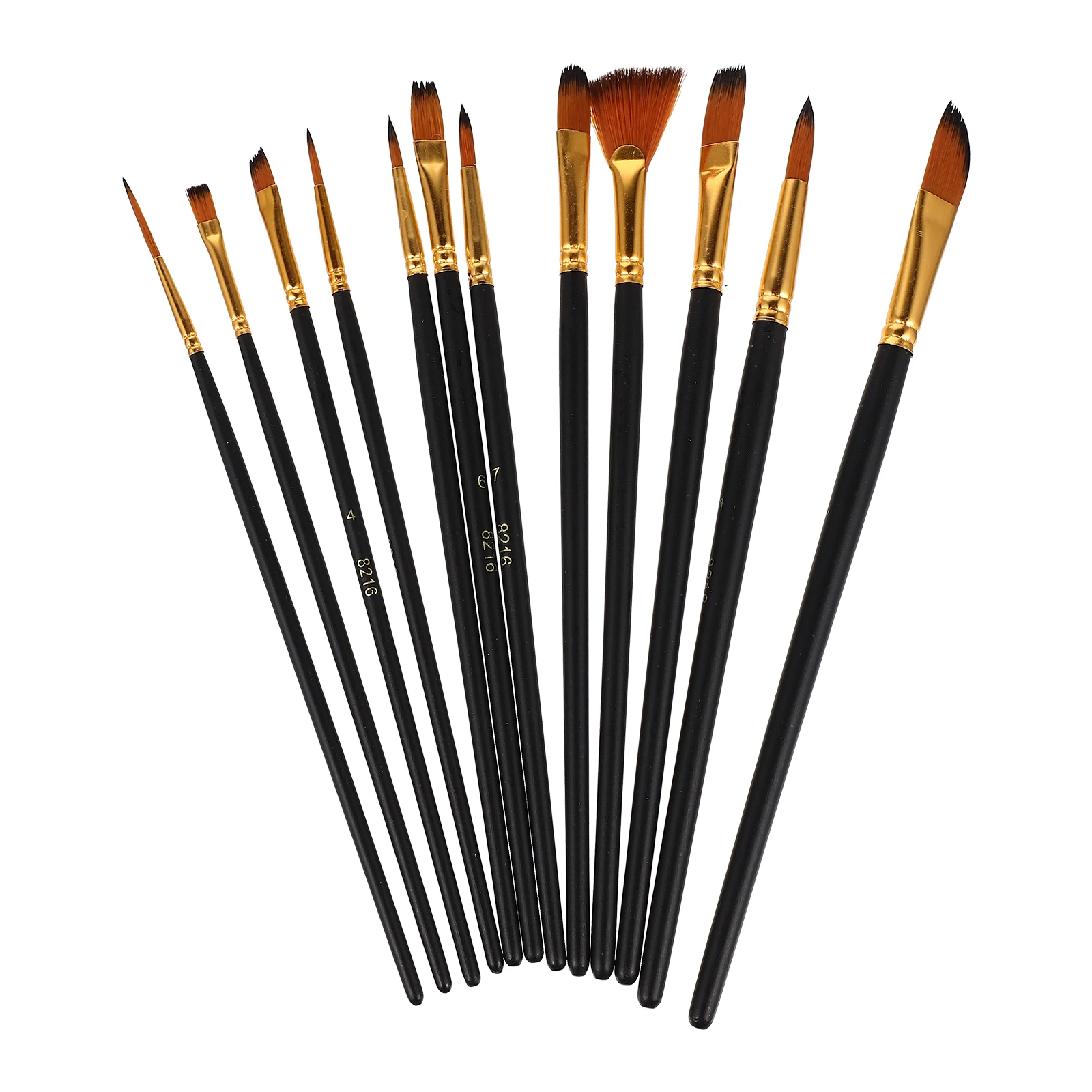 

12pcs Paint Brushes Supplies Watercolor Black Professional Artist Painting Tools Nylon Hair Detail Brushes Lightweight