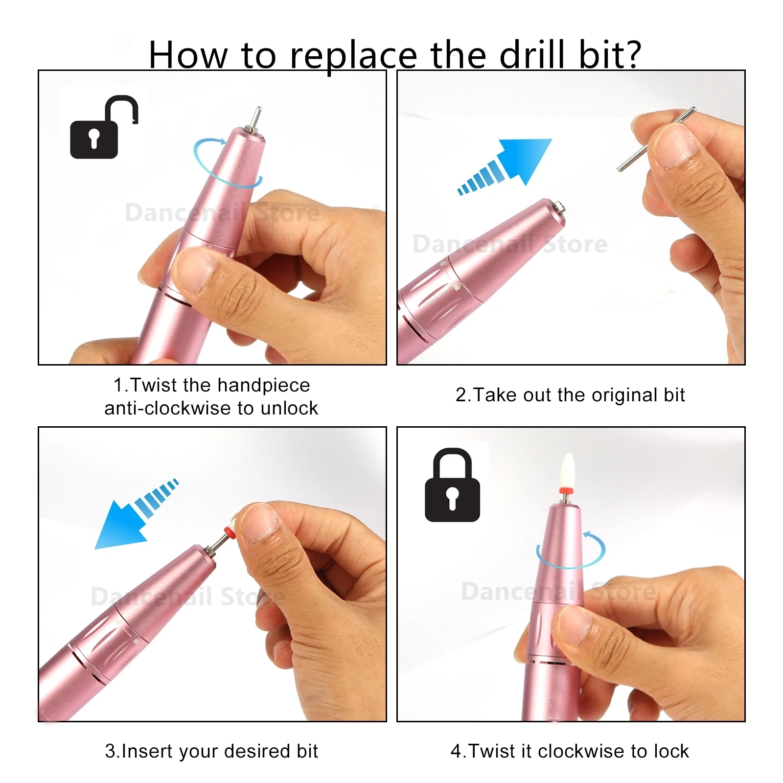 Macchina elettrica portatile per trapano per unghie USB per unghie acriliche Lucidatura professionale per salone domestico Manicure Rimuovi tampone Dremel