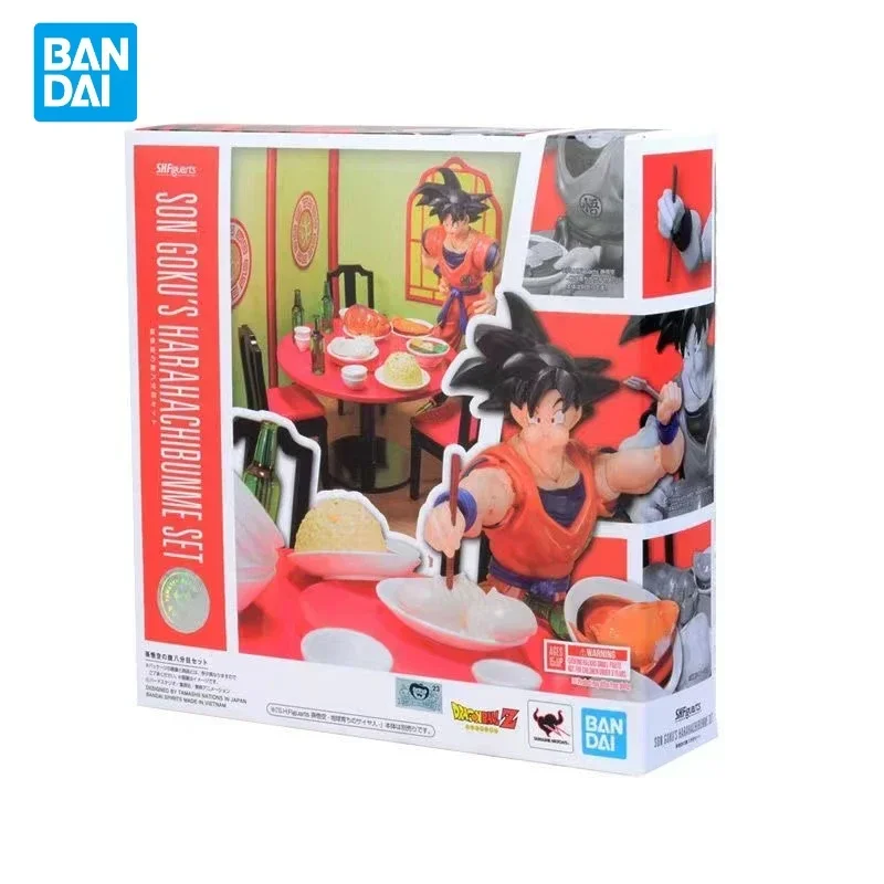 In Stock Bandai Dragon Ball Goku Tummy Buster Set Cocktail Table Dining Table Fried Rice Roasted Pig Scene Anime Action Figure