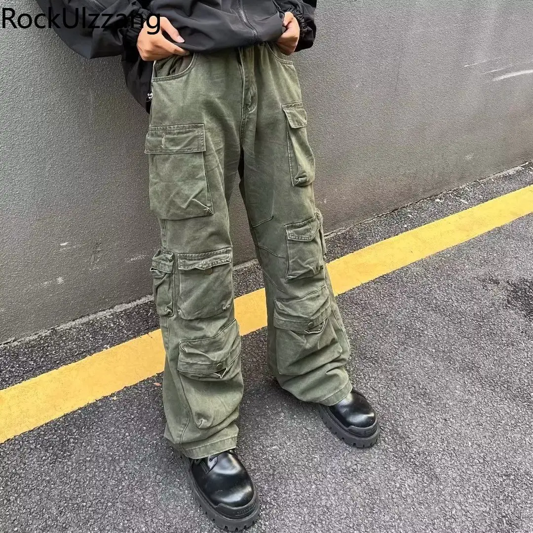 Multi Pocket Loose Straight Cargo Jeans Denim Pant plus size trouser women fashion casual y2k techwear harajuku hiphop baggy new