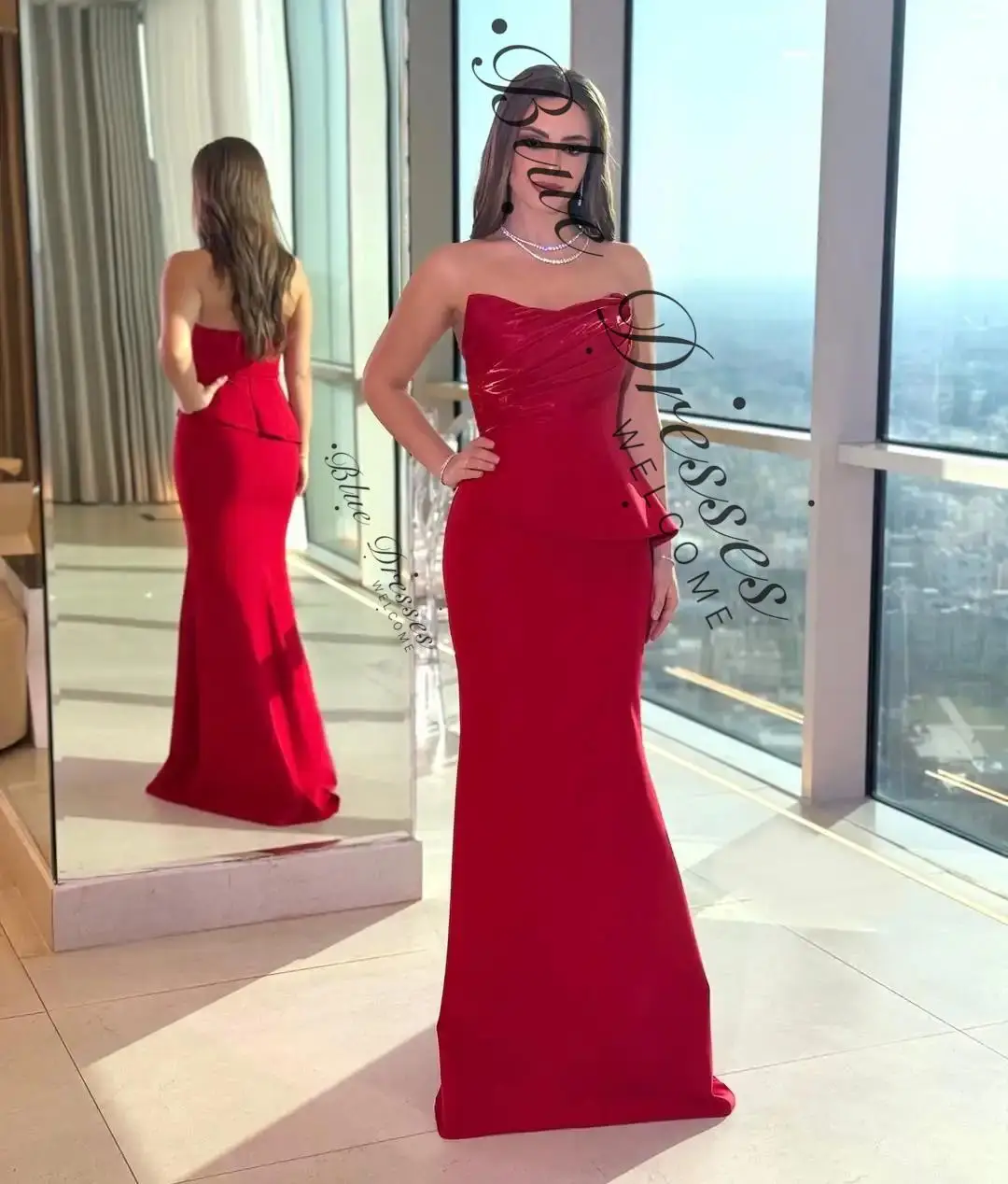 

customized Celebrity Prom Dresses Red Ruffle Boat Neck Formal Occasion Party Gowns Pleated Floor Length Evening Dress