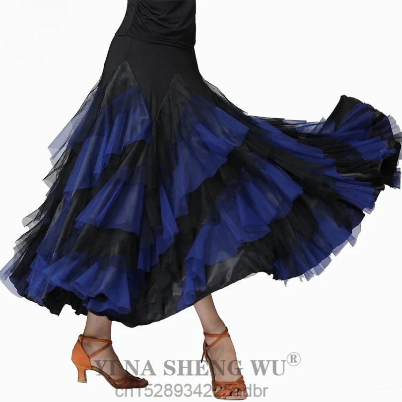 ワンサイズ レディース ダンス衣装 フラメンコ ワルツ ボールルームダンス スカート クラシカル ビッグスイング スペイン風 ロングスカート