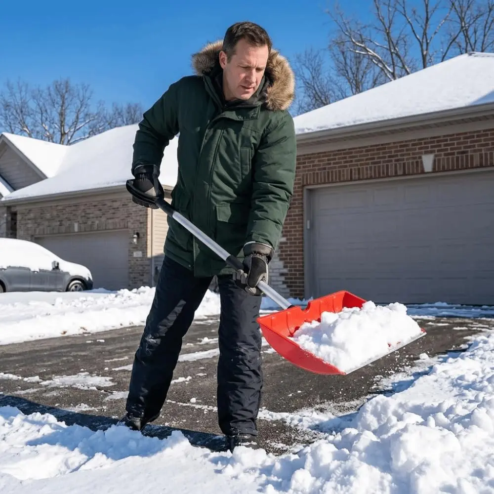 Snow Shovel with Aluminum Handle,47.2inch Portable Snow Removal Shovel, Lightweight Snow Spade for Car,Driveway,Sidewalk,Garden