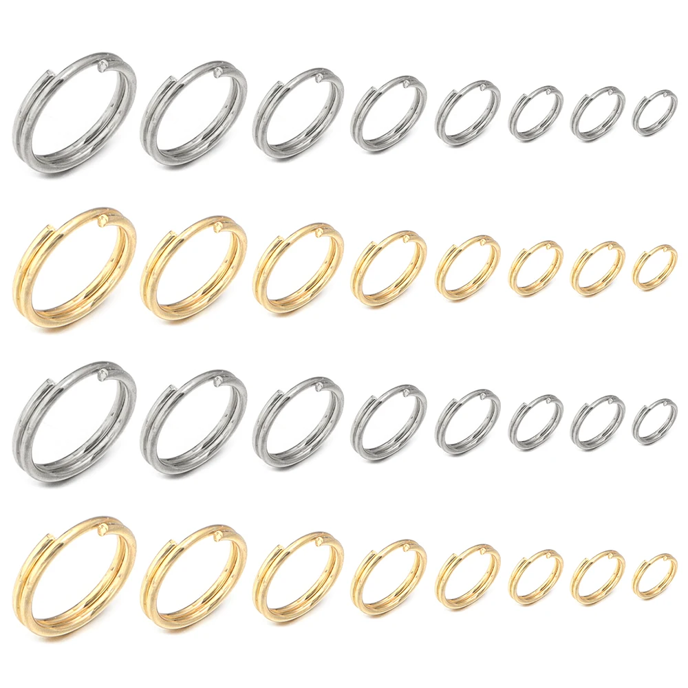 100 teile/los Edelstahl Jump Ringe Metall Offene Doppel Schleifen Split Ringe Anschlüsse Für Schmuck Machen DIY Schlüsselbund Zubehör