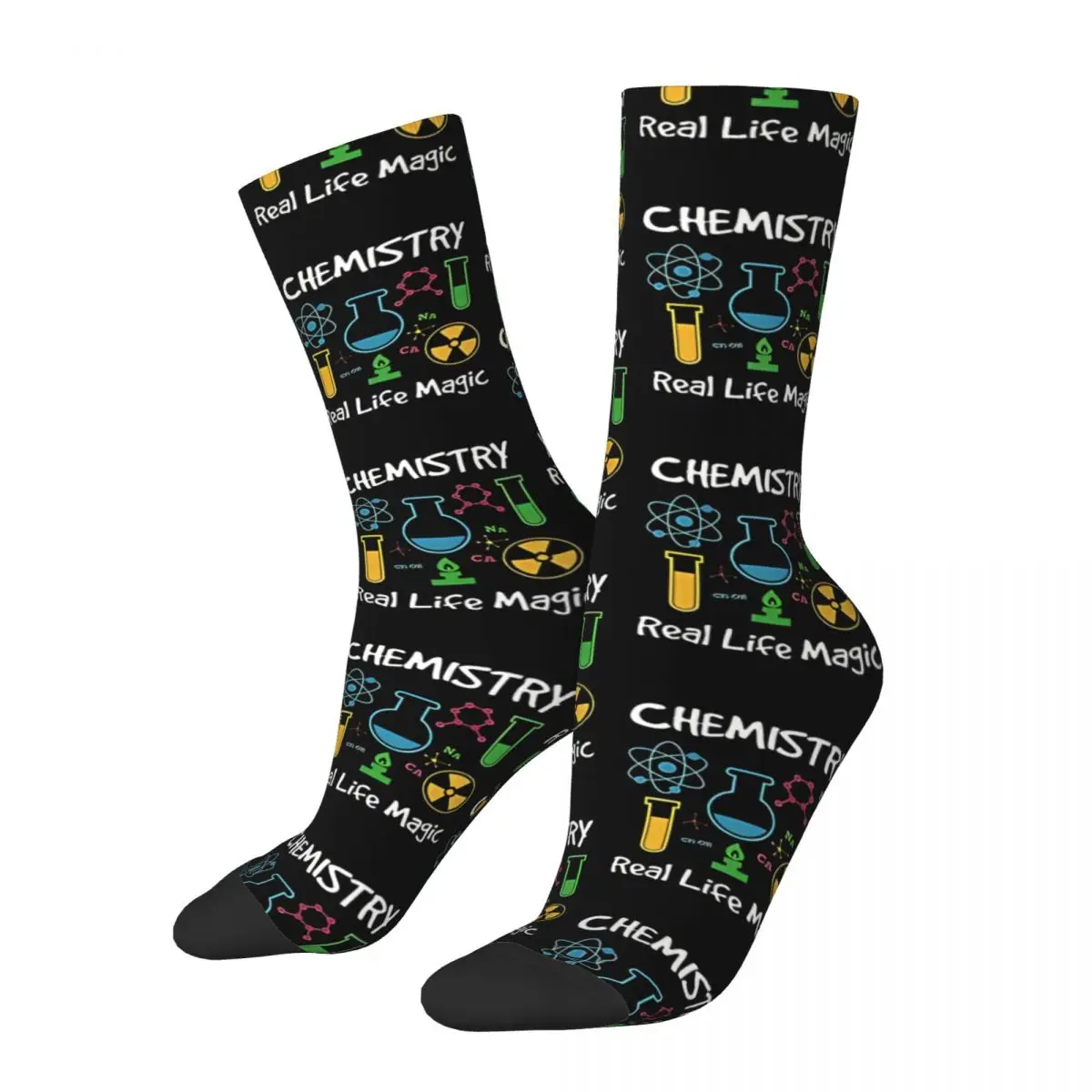 

Funny Sock for Men Chemistry Is Magic Science Harajuku Science Chemistry Pattern Quality Pattern Printed Crew Sock Seamless Gift