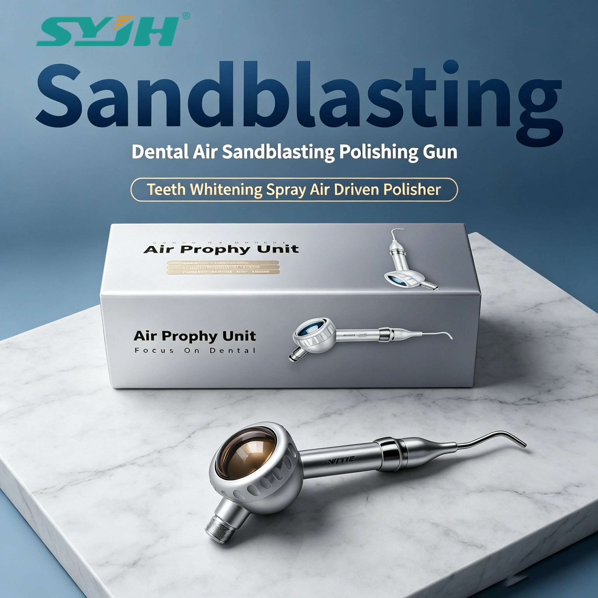 SYJH Dental Tooth Cleaning Sand Blasting Machine Teeth Whitening Spray Air Driven Polisher Dentistry Odontologia Equipments