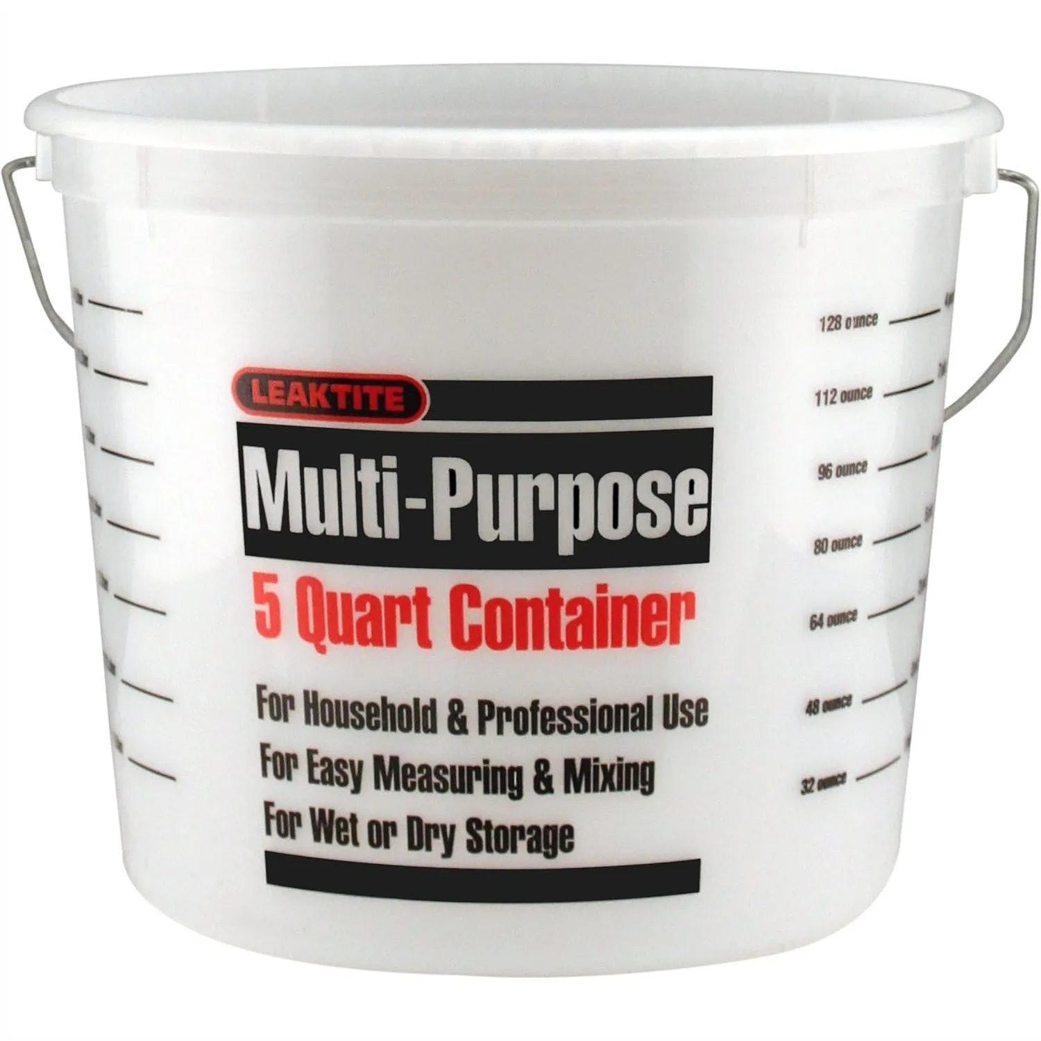 

Clear Plastic Measure Pail 5 Qt with Metal Ring for Wallpaper Tools