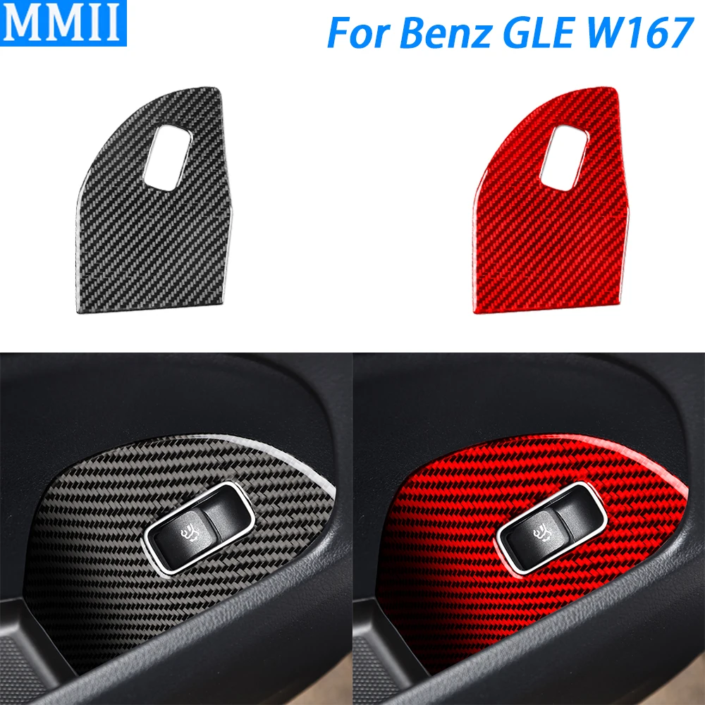 

For Benz GLE W167 2019-2024 Carbon Fiber Rear Trunk Door Switch Panel Cover Trim Car Interior Decoration Accessories Sticker