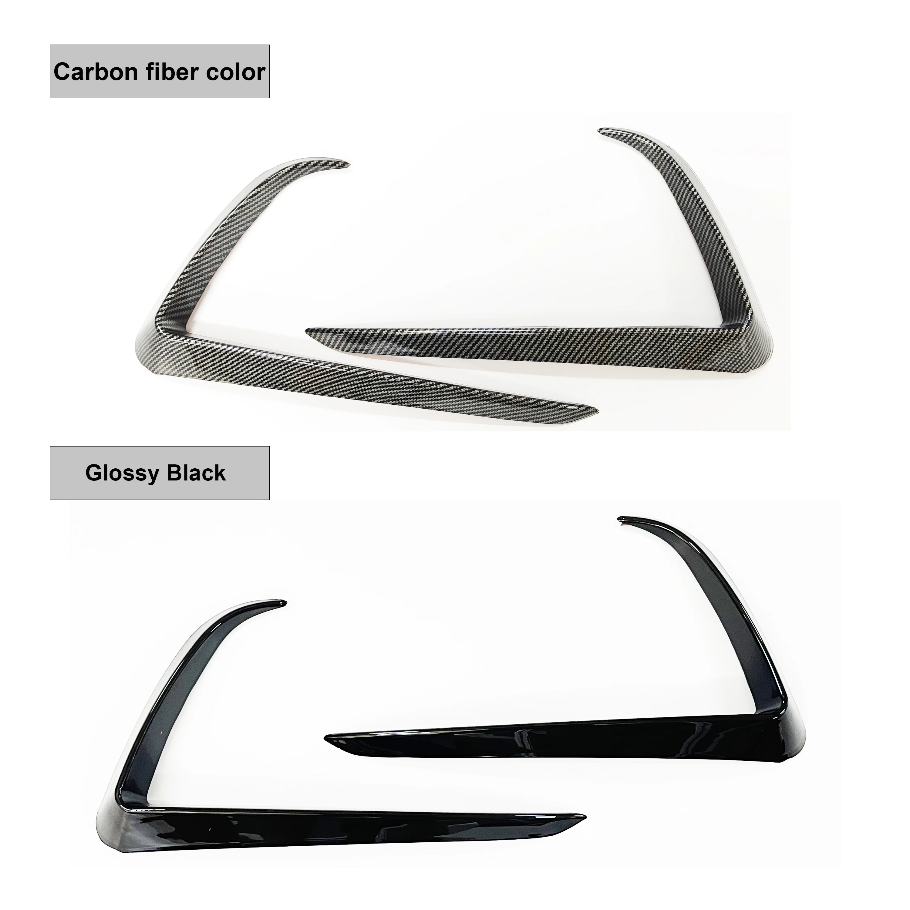 Front Bumper Fog Light Side Canards Trim Cover For Tesla Model Y 2019-2024 Fog Lamp Eyebrow Spoiler 1Pair
