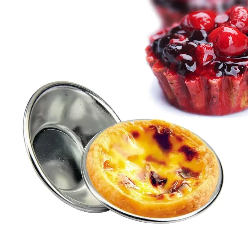 10 Slices Cake Style Oven Round Baked Eggs in Tin Foil Cake Tool Tart Mold Baking Accessories  Baking Tools for Cakes