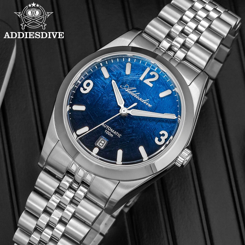 

ADDIESDIVE 2026 New Men's Luxury Automatic Watch 38mm Sapphire Glass 100m Waterproof Wristwatch 316L Steel BGW9 Luminous Watches