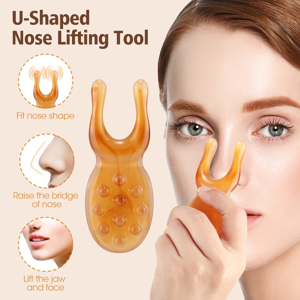 4Pcs/Set Resin Face Lifting Guasha Massage Tools Scraping Sliming Face Reduce Puffiness Nose Jawline Lift-up Wrinkle Removal