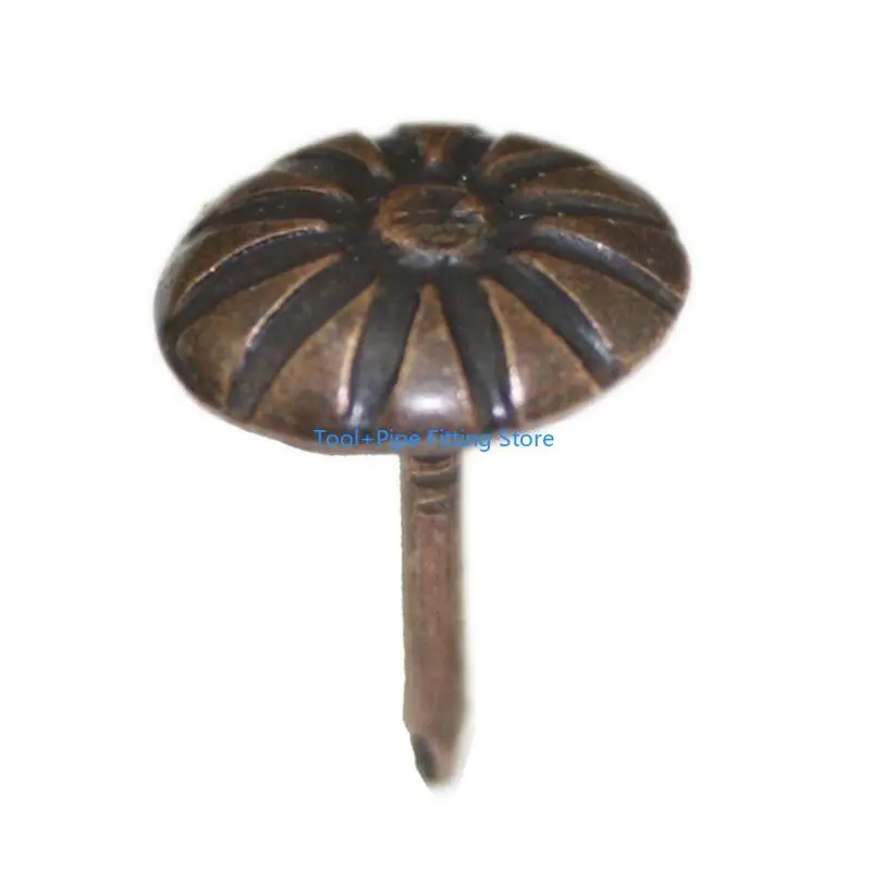 F92B 100xAntique Decorative Tack with Chrysanthemum Pattern Furniture Upholstery