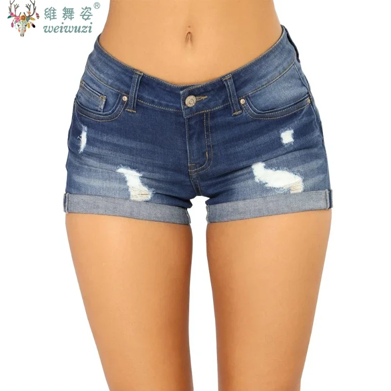 

брюки женские Новые летние женские эластичные обтягивающие джинсовые шорты с низкой посадкой джинсы для клубных вечеринок повседневные облегающие сексуальные мини-шорты женские 2025