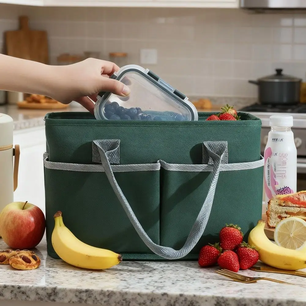 

Вместительная термосумка для обедов из водонепроницаемой утолщенной ткани Оксфорд, с ручкой, многофункциональная сумка для пикника