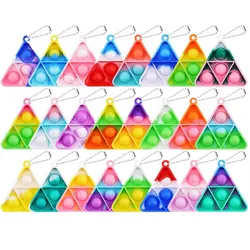 4/24Pcs Pops Keychain Fidget Toys Silicone Push Bubble Simple Dimple Bag Ornaments Popite Anti Stress Kids Birthday Gifts