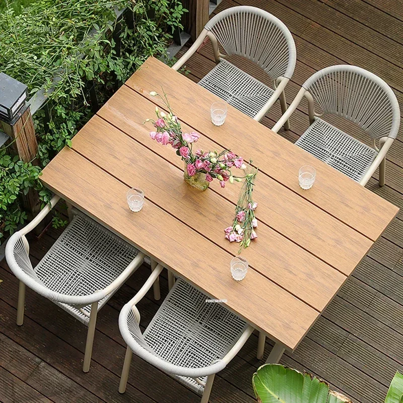 Nordic Garden Furniture Sets Hotel Outdoor Chairs Tables Creative Waterproof Sun Protection Outdoor Patio Furniture Outdoor Set