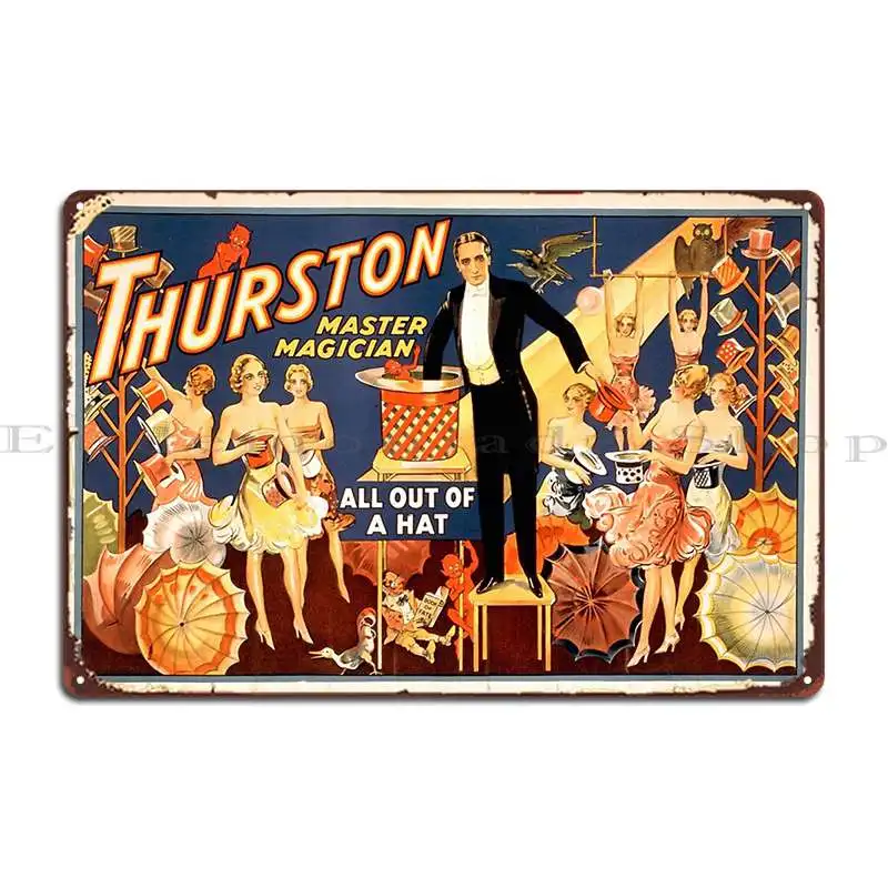 Magician Thurston All Out Of A Hat Karthiks2 Metal Plaque Poster Printing Decoration Garage Wall Mural Tin Sign Poster