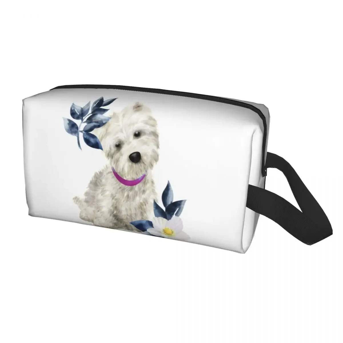 

Westie And Flowers Toiletry Bag West Highland White Terrier Dog Cosmetic Makeup Organizer Lady Beauty Storage Dopp Kit Case