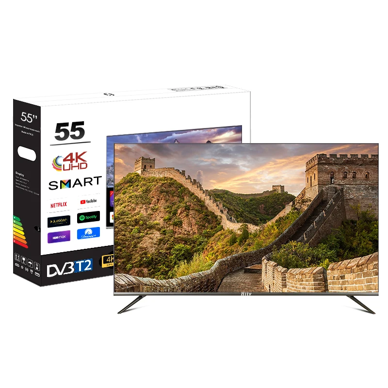 الجملة 55 بوصة تلفزيون ذكي شاشة عرض كاملة تلفزيون LED تلفزيون 55 65 75 بوصة 4K TV