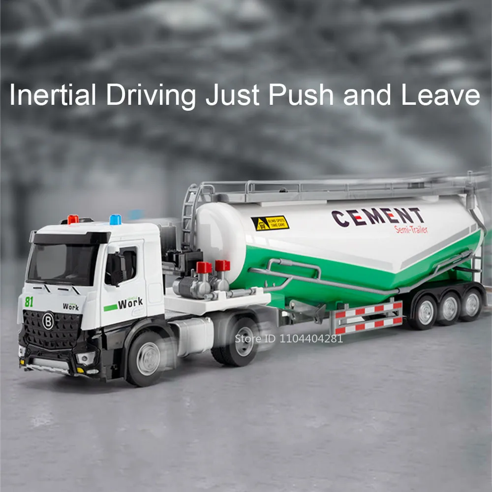 Vehículos de transporte de polvo extendido 1:18, modelo de coche de rescate, juguetes de aleación fundidos, puertas abiertas con sonido, camión ligero, juguete divertido para niños