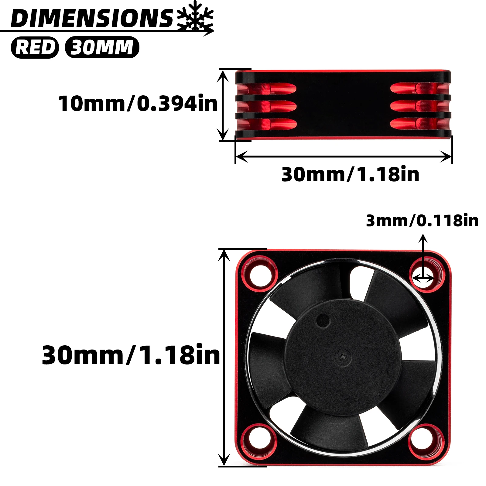 RC 25/30/35/40/50mm Lüfter 28000 U/min Wärmeableitung Lüfter für RC Crawler 1/10 1/8 1/5 Motor Bürstenlosen/Gebürstet ESC RC Auto – Detail 8