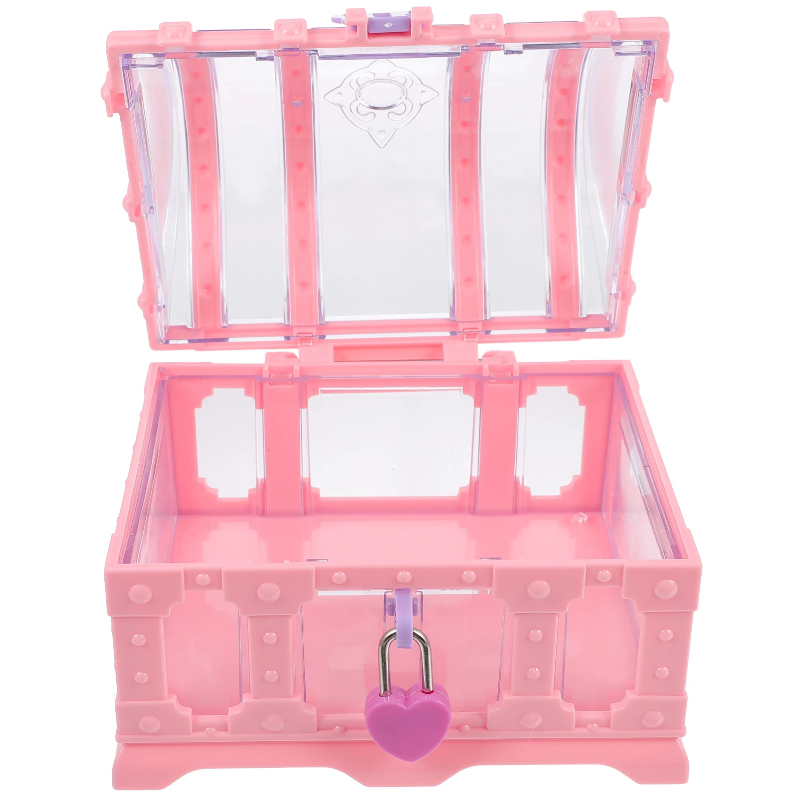 

1 Set Girls Jewelry Box With Lock Creative Storage Case For Necklaces Headdresses Accessories Organizer Abs Desktop Box Small