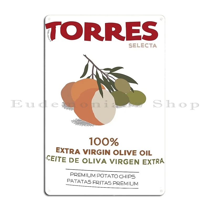 Torres Olive Oil Crisps Metal Plaque Garage Decoration Funny Wall Cave Pub Print Tin Sign Poster