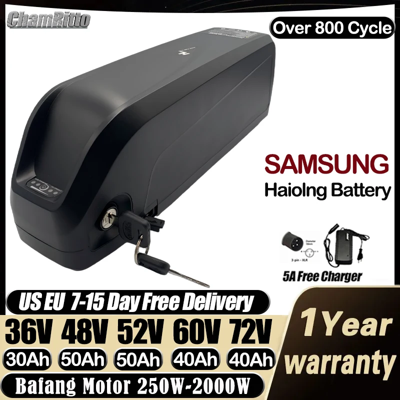 

Hailong 48v 13s5p E Bike Akku 20/30/40ah 72V Литиевая батарея 52v Электрический велосипед Aostirmotor S07-b 60v Ebike 750w Motor 25 50ah